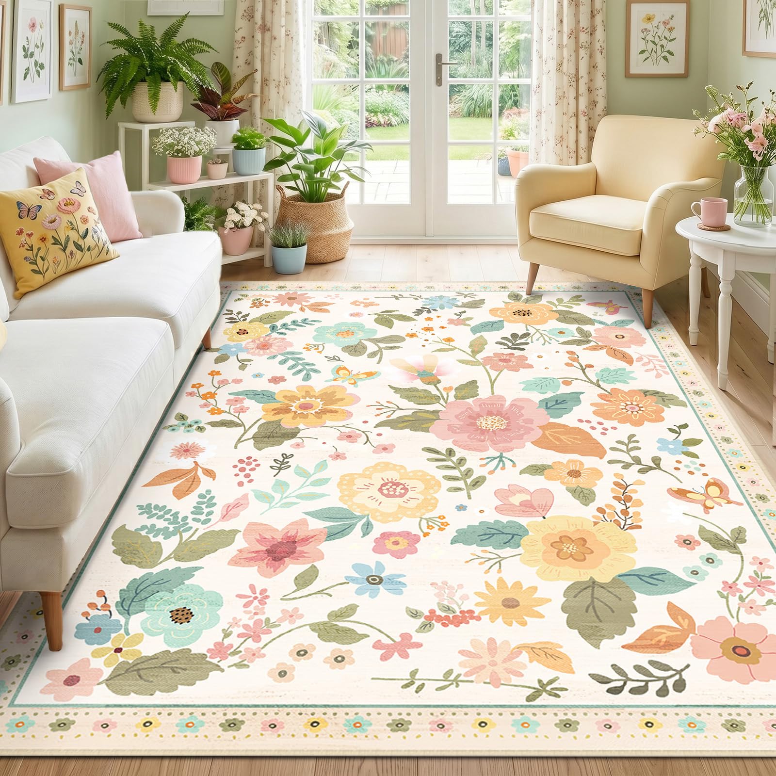 RELEANY Floral Rug