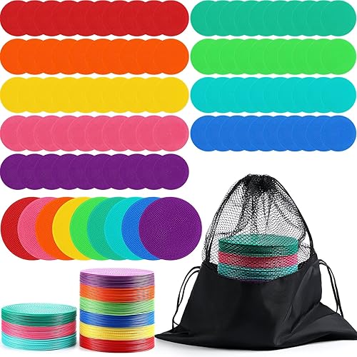 Tinideya 90 marcadores de punto de polietileno de 4.72 pulgadas, puntos de vinilo antideslizantes para gimnasio, piso, puntos de polietileno para