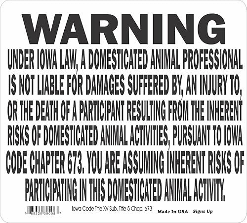 Señal de advertencia equina del estado de Iowa