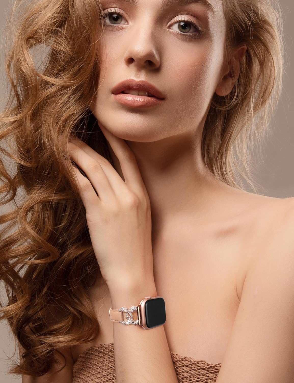 TOYOUTHS Leather Band Compatible with Apple Watch Bands for Women 38/40/41/42/44/45/46/49mm Dressy Designer Diamond Interlock Buckle Thin Strap Buckle for iWatch 11 10 9 8 7 6 5 4 SE/Ultra 3 2 1 - Image 6