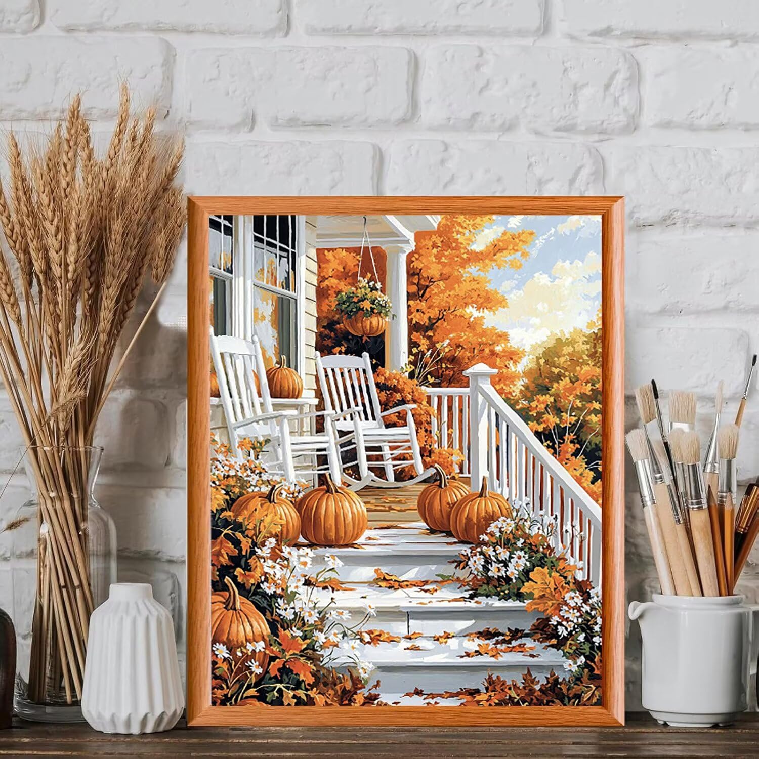 WEISHIWE Herbstkürbis Malen Nach Zahlen Erwachsene Anfänger, 80x100cm c-790 | Handgemalt Ölgemälde Kit für Mädchen Jungen ab 7 8 9 Jahre, Rahmenlos, für die Wanddekoration zu Hause, DIY Acrylmalerei