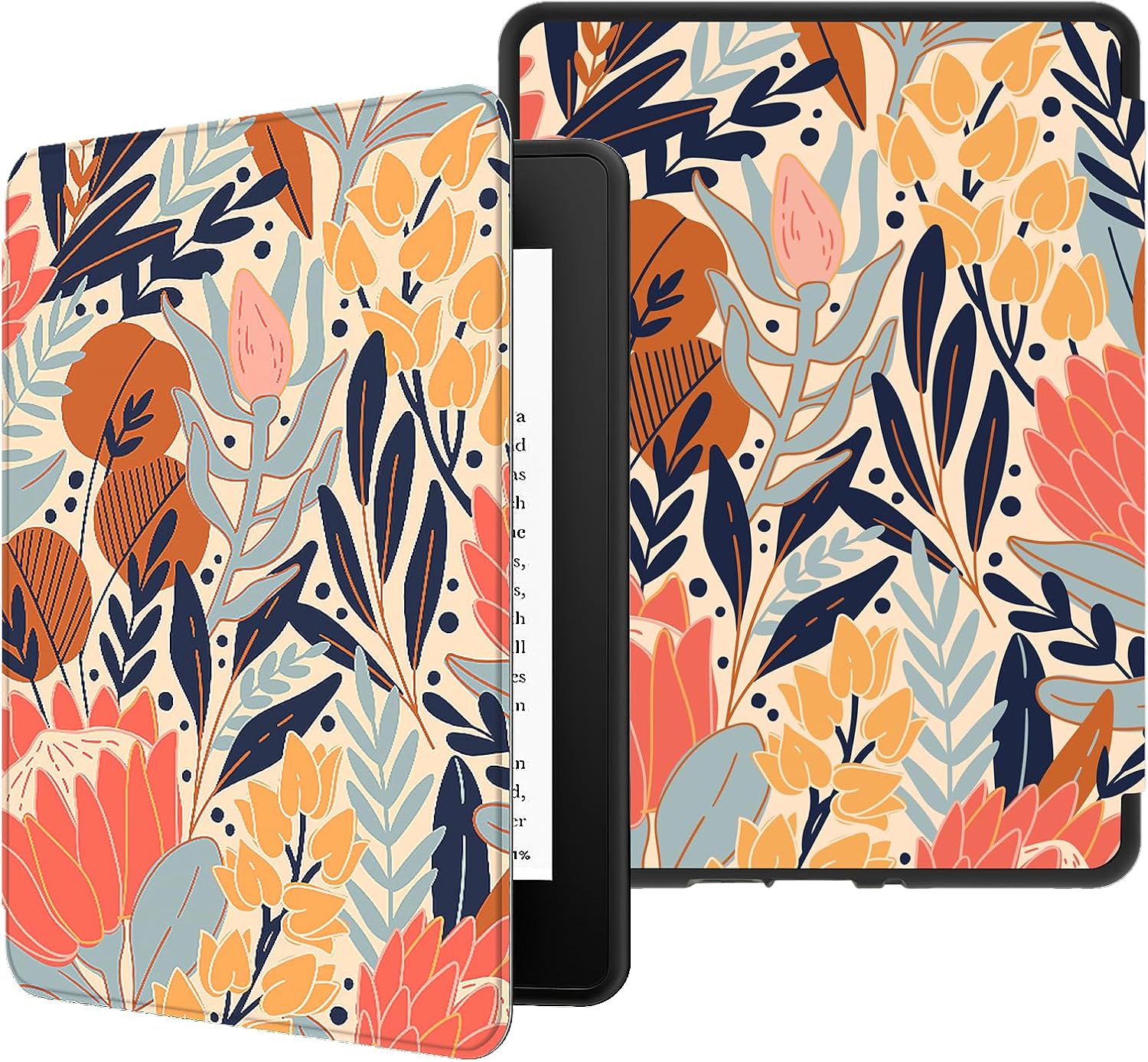 VORI Case for Kindle Paperwhite (11th Generation-2021) and Kindle Paperwhite Signature Edition, Soft TPU Lightweight Protective Smart Shell Cover with Auto Sleep/Wake, Protea