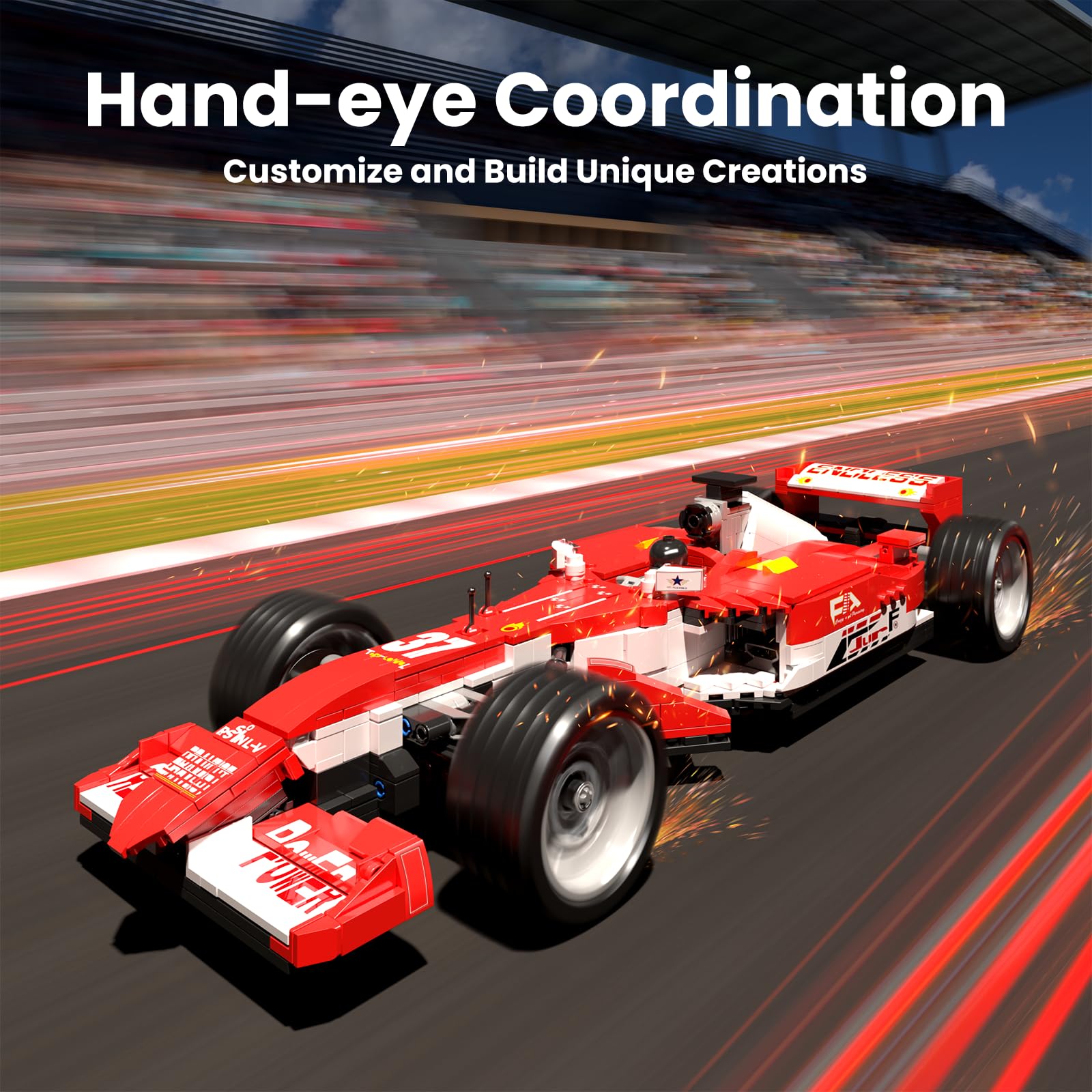 Mould King 10035 Formel 1 Rennwagen Klemmbausteine Super Sportwagen Bausteine Speed Champion Rennauto Modellauto Ausstellungsmodell Für Fans Erwachsene (1603 Teile)