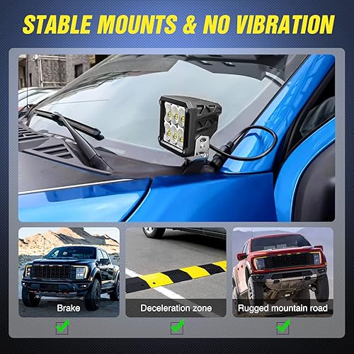 Miniatura 5 de Nilight Soporte de luz de zanja Soportes de montaje en capó para pilar A delantero Auxiliar Offroad Luces LED Pod Iluminación de trabajo en F150