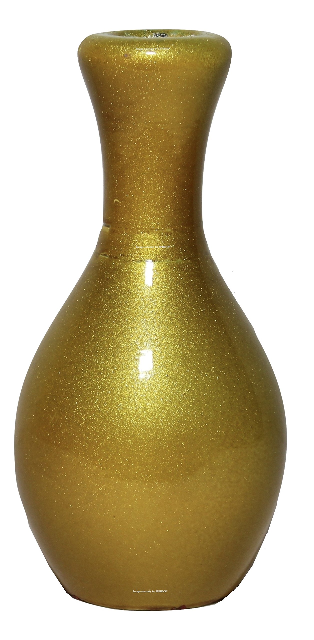 SPHINX® Printed Wooden Table Top Flower Pot/Vase (Height 21 cms /8.2 Inches) KINDLY CHECK PRODUCT DIMENSION CAREFULLY- (Yellow)