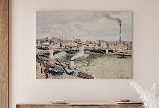 The Seine River In Rouen European Landscape Vintage Oil Painting, Impressionist Landscape Classic art poster, poster print The Seine River In Rouen European Vintage Oil,192