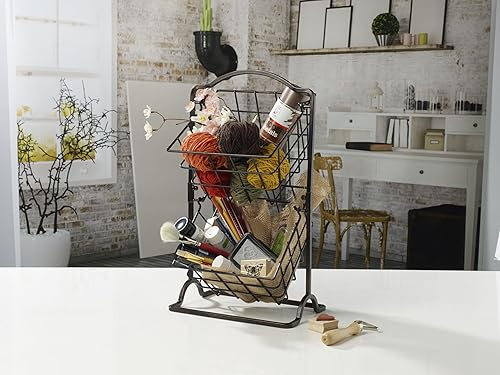 Miniatura 4 de Gourmet Basics by Mikasa General Store - Cesta de almacenamiento de frutas de metal de 2 niveles, color negro antiguo