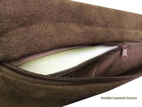 Miniatura 4 de 40 x 35 x 4 pulgadas, color marrón chocolate, antideslizante, lavable, microfibra de gamuza impermeable, terapéutica, ortopédica, 100% sólida,