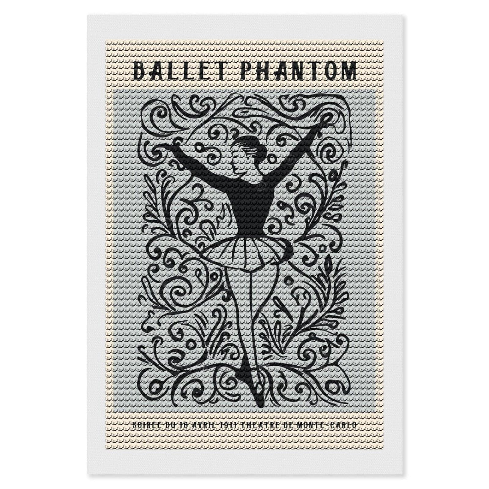 Junmoney Monte Carlo Ballet Fest Diamond Painting Kit 8"x12", Festive Craft Gift, Bedroom Decor, Full Kit Included, Creative Gift Idea