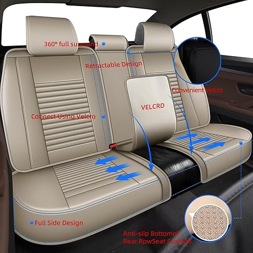 Vista 52 de Juego completo de fundas de asiento de automóvil para Volvo XC40 2019-2023 2024, fundas de asiento de cuero impermeables con compatible con bolsa