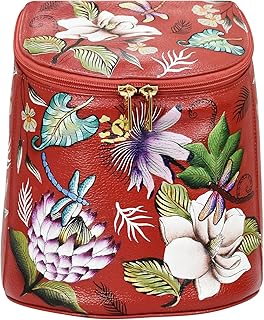 Anuschka Women’s Hand-Painted Genuine Leather Bucket Backpack - Crimson Garden Price In India