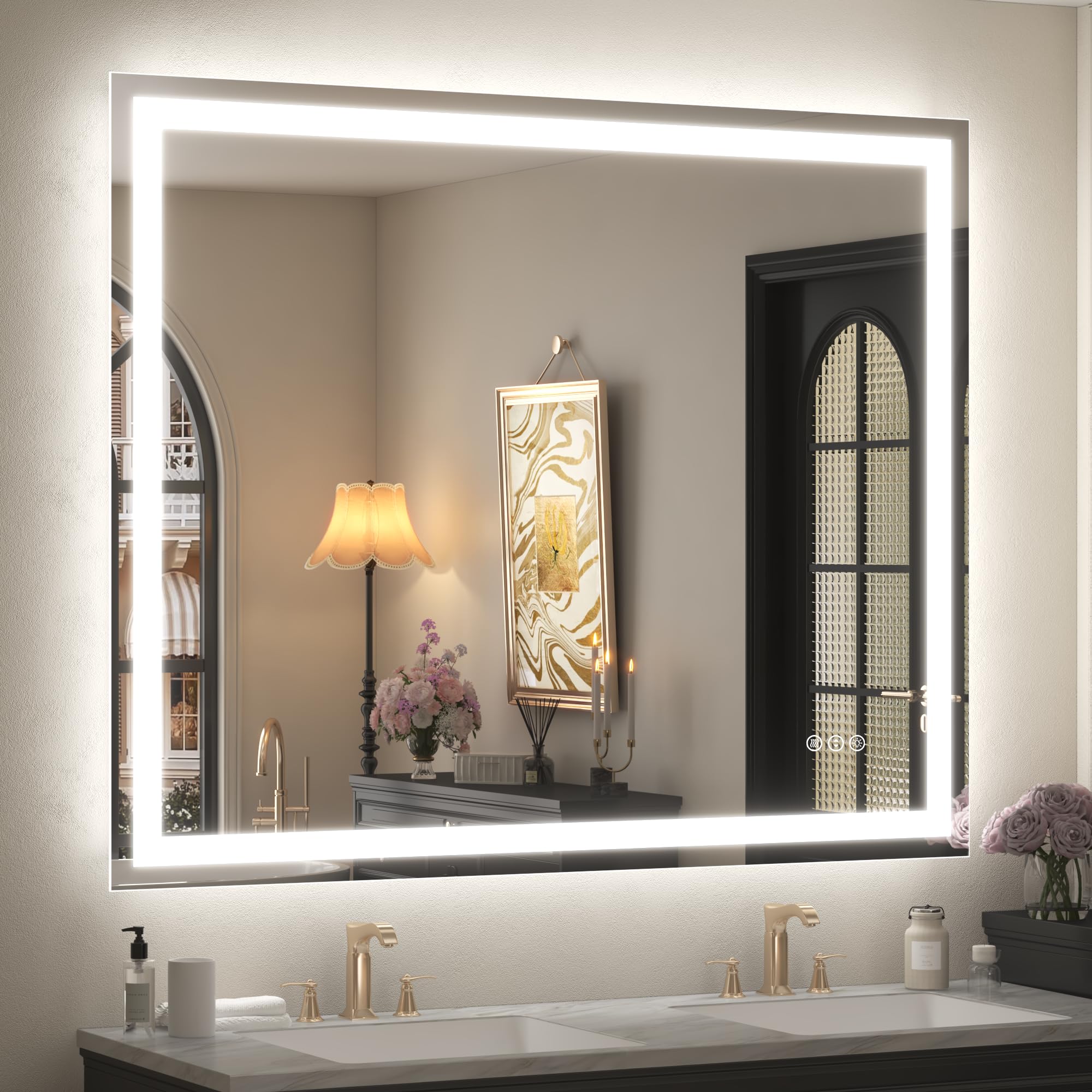 48x40 Inch LED Bathroom Mirror