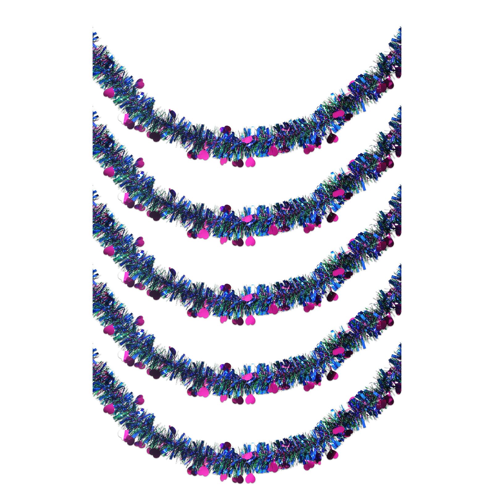 Elnwnnkc Of 5 Heart Streamers for Valentine Day Party Colorful Hanging Decoration Wedding or Storefronts Display Ornament Wedding Venues Decorations