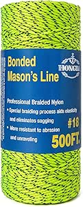 HONGDA Professional Masonry String Lines, 500 Feet #18 Bonded Braided ...