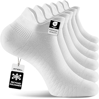 FITRELL Ankle Compression Socks for Women & Men - 5/6 Pairs Cushioned Arch Support Running Socks, Plantar Fasciitis Relief