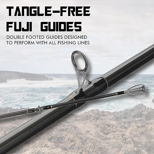Miniatura 2 de LITTMA Conventional Saltwater Fishing Rods with Fuji Ring Heavy Duty 91011 12ft Portable Graphite Surf CastingSpinning Rod Barra de Surf