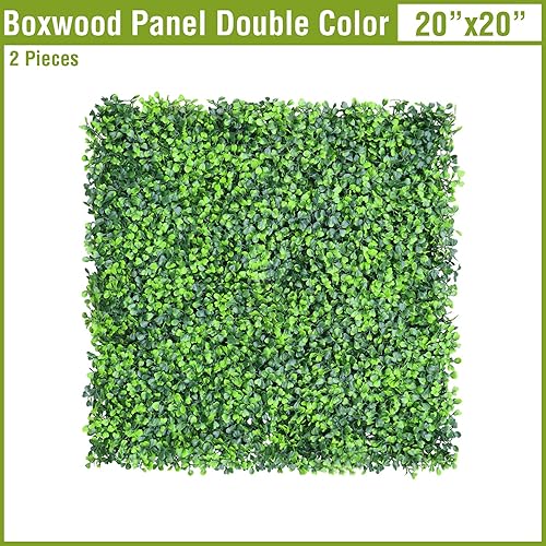 Miniatura 141 de 6 paneles artificiales de boj de 20 x 20 pulgadas, pantalla de privacidad para plantas de seto topiario, pantalla de privacidad de hiedra sintética