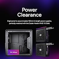 Vista 5 de Cooler Master MasterBox Q300L Torre Micro-ATX con filtro de polvo de diseño magnético, panel lateral acrílico transparente, E/S ajustable y flujo