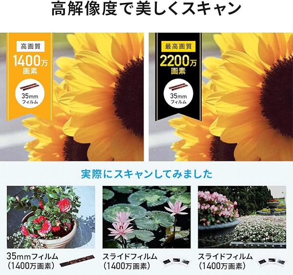 サンワダイレクト フィルムスキャナー 35mm/126/110/スライドフィルム対応 4200dpi ネガ・ポジ対応 HDMI出力 SD保存 5インチモニタ搭載 400-SCN058 - 3