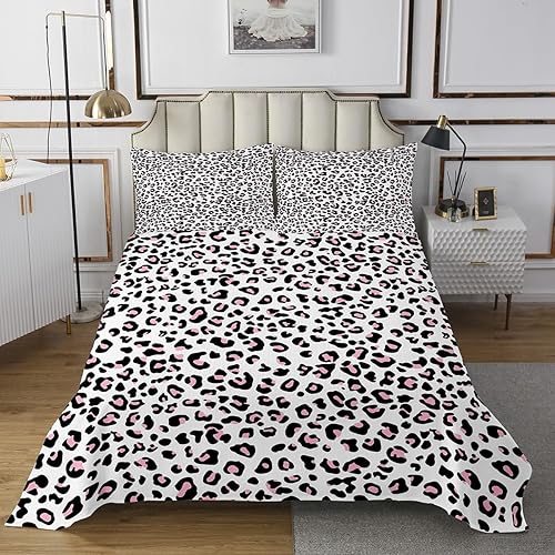 Miniatura 10 de Colcha con estampado de leopardo para niños, tamaño Queen, juego de colcha de moda de piel de guepardo abstracto, decoración de habitación de niños