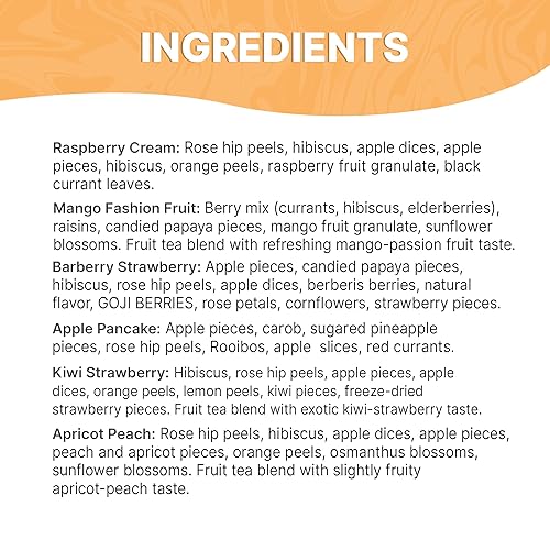 Miniatura 2 de Prime Tea - Juego de muestras de té de frutas, 10 onzas, caja de té de frutas variada con mezclas de té de hojas sueltas de hierbas, frutas