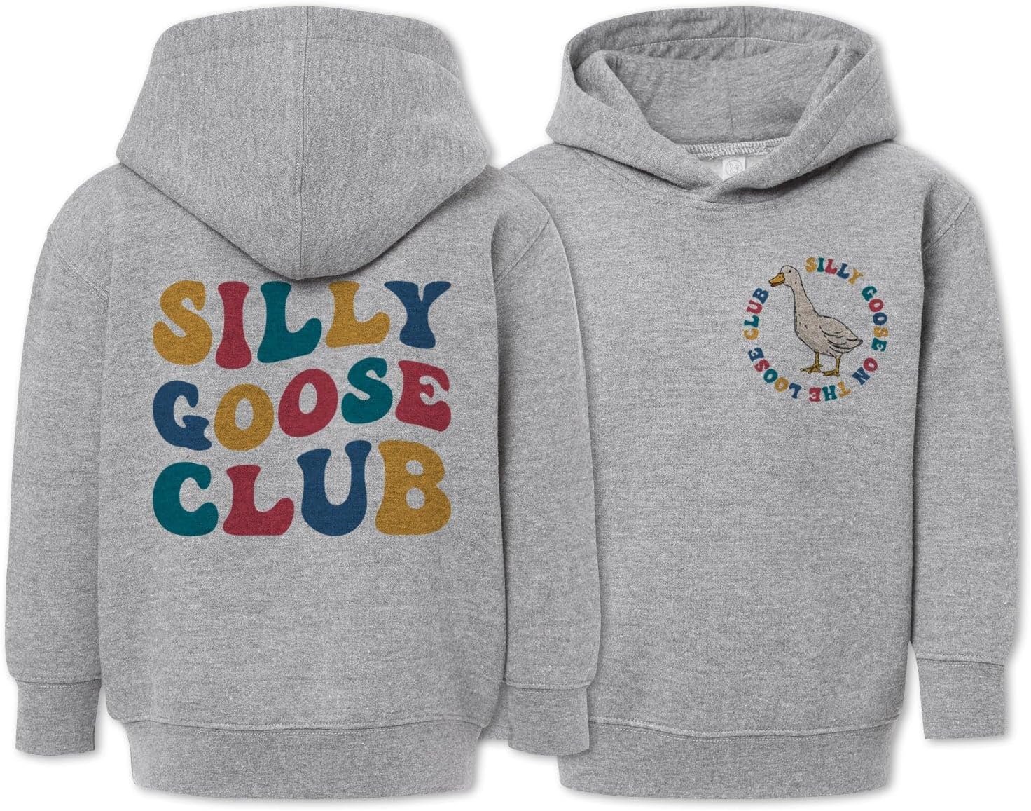 Silly Goose Club Front and Back Kids Hoodie Sweatshirt Toddler