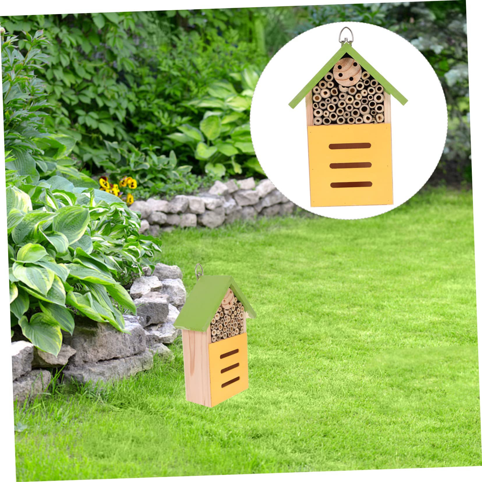 Toyvian Casetta per Insetti in Legno, Hotel per Api e Dorifore, Rifugio Ecologico per Giardino, Decorazione da Esterno Verde