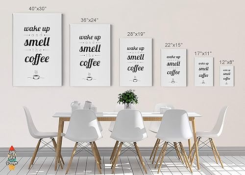Miniatura 5 de HB Art Design Wake Up and Smell The Coffee Black and White Quote Canvas Print Wall Art Coffee Bar Decor Coffee Signs Kitchen Wall Decor Dining Room