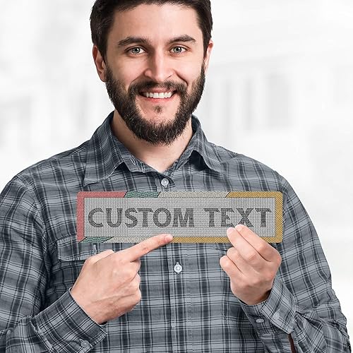 Miniatura 877 de My Sign Center - Letrero personalizado, 11 colores de fuente, 13 estilos de fuente, 4 opciones de agujero, 22 tamaños, 8 x 32 pulgadas, sin óxido,