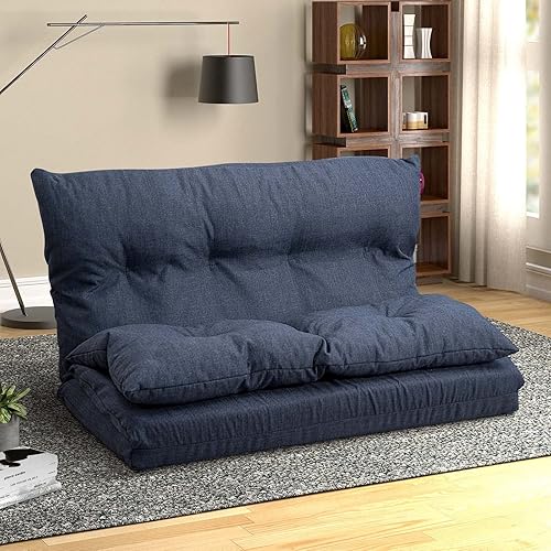 Miniatura 1 de Sofá plegable de tela ajustable sofá de suelo sillón reclinable de 5 posiciones sofá cama cama futón cama para niños niñas adolescentes adultos