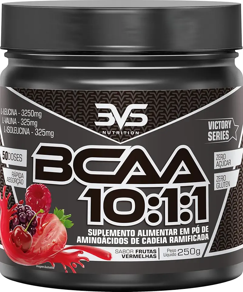 3VS Nutrition BCAA 10:1:1 250g - Sabor gourmet Frutas Vermelhas