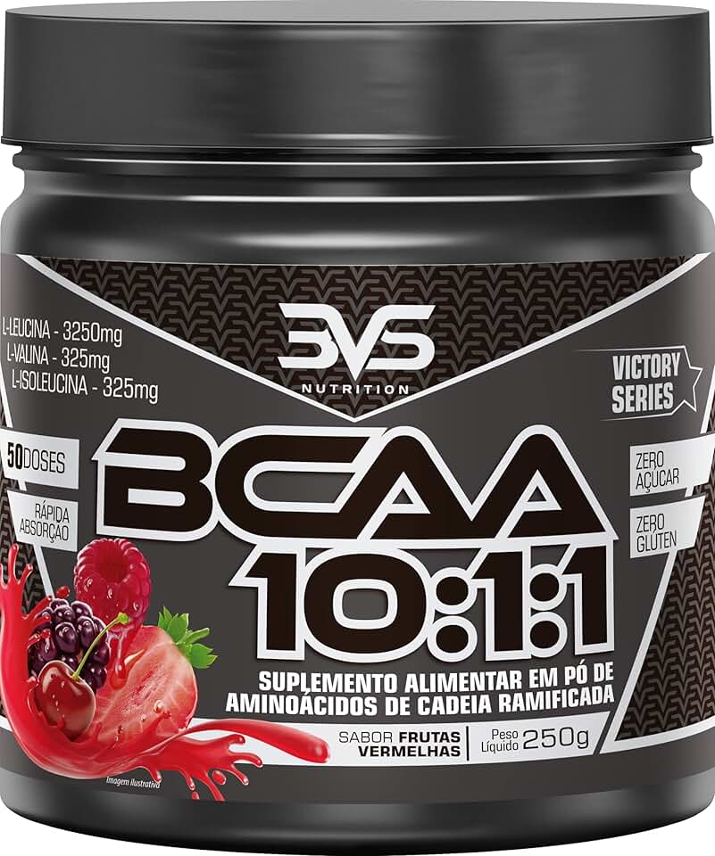 3VS Nutrition BCAA 10:1:1 250g - Sabor gourmet Frutas Vermelhas