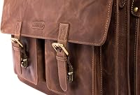 LEABAGS valódi bőr laptoptáska 15 colos férfiaknak és nőknek, válltáska 9