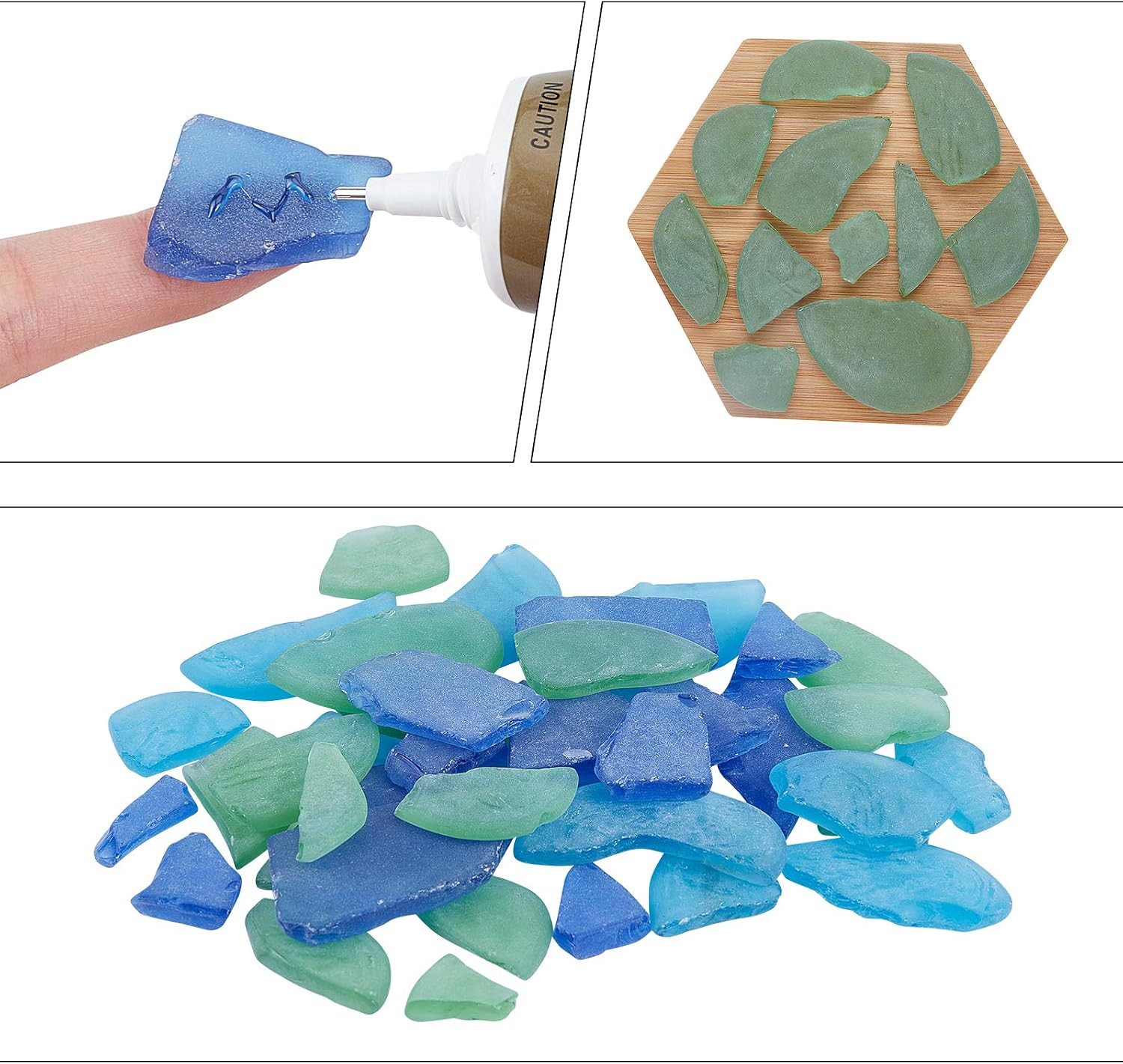 PH PandaHall 3 Colors Sea Glass Pieces - Image 5