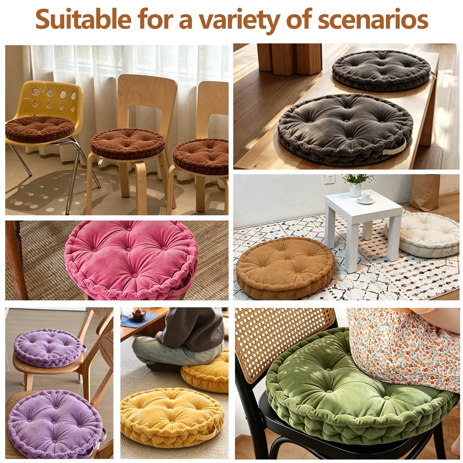 Cuscino rotondo all'aperto su ordinazione del pavimento tufted del velluto