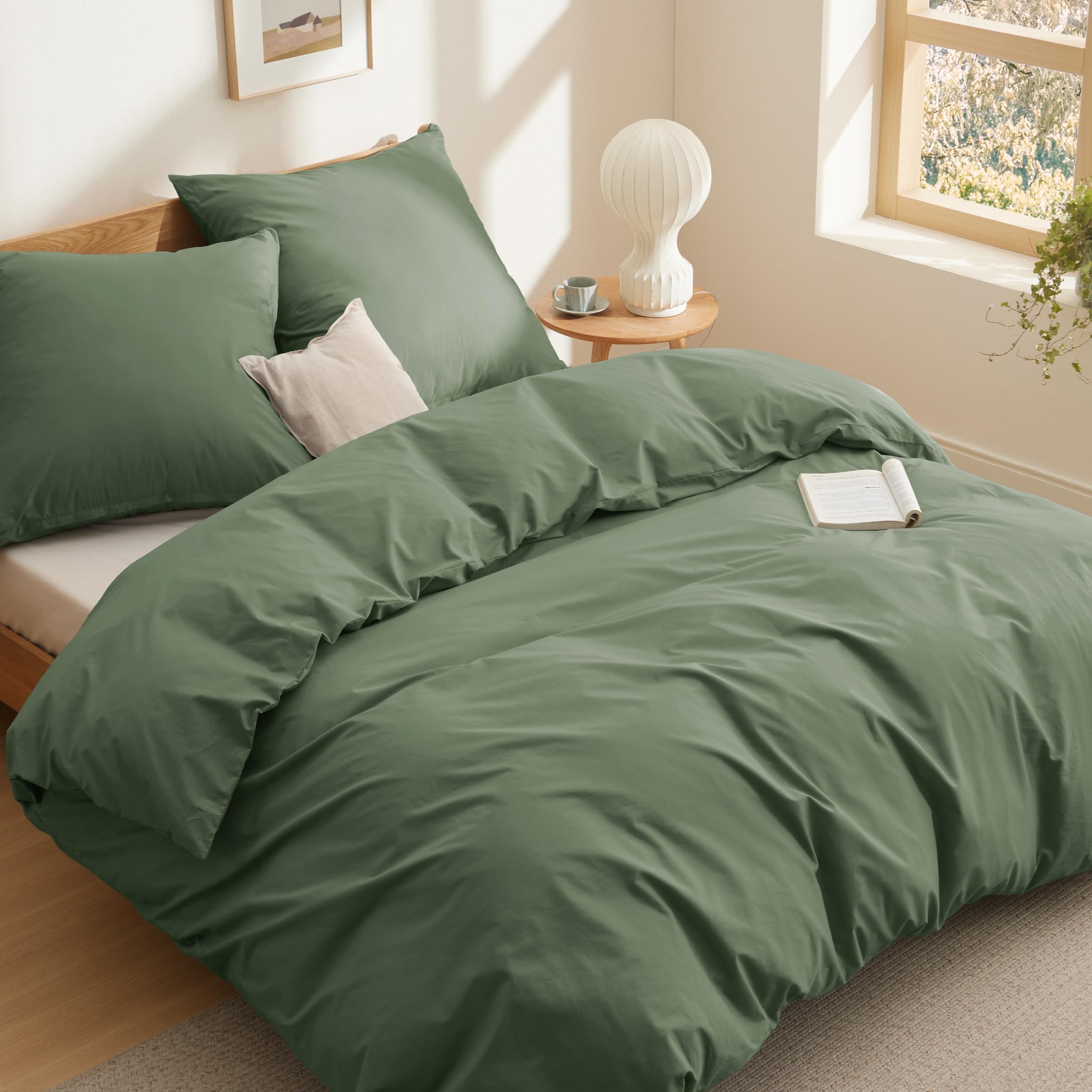 BEDSURE Bettwäsche Bettbezug Baumwolle Bettwäsche-Sets mit Kissenbezug, Duvet Cover mit Reißverschluss Einfarbig