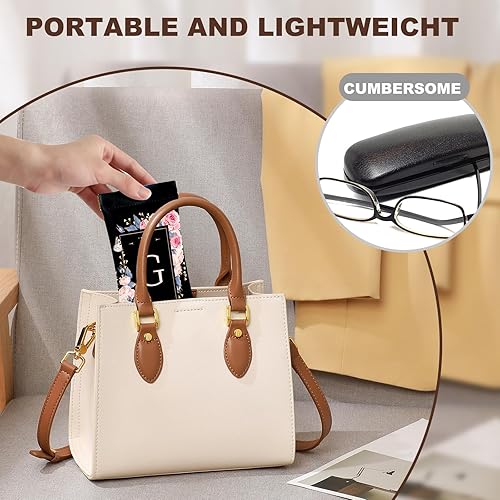 Miniatura 4 de Anikathy 2 piezas Estuche para gafas de sol y anteojos con letra inicial, de cuero PU suave, con paño de limpieza, lindo para hombres, mujeres y