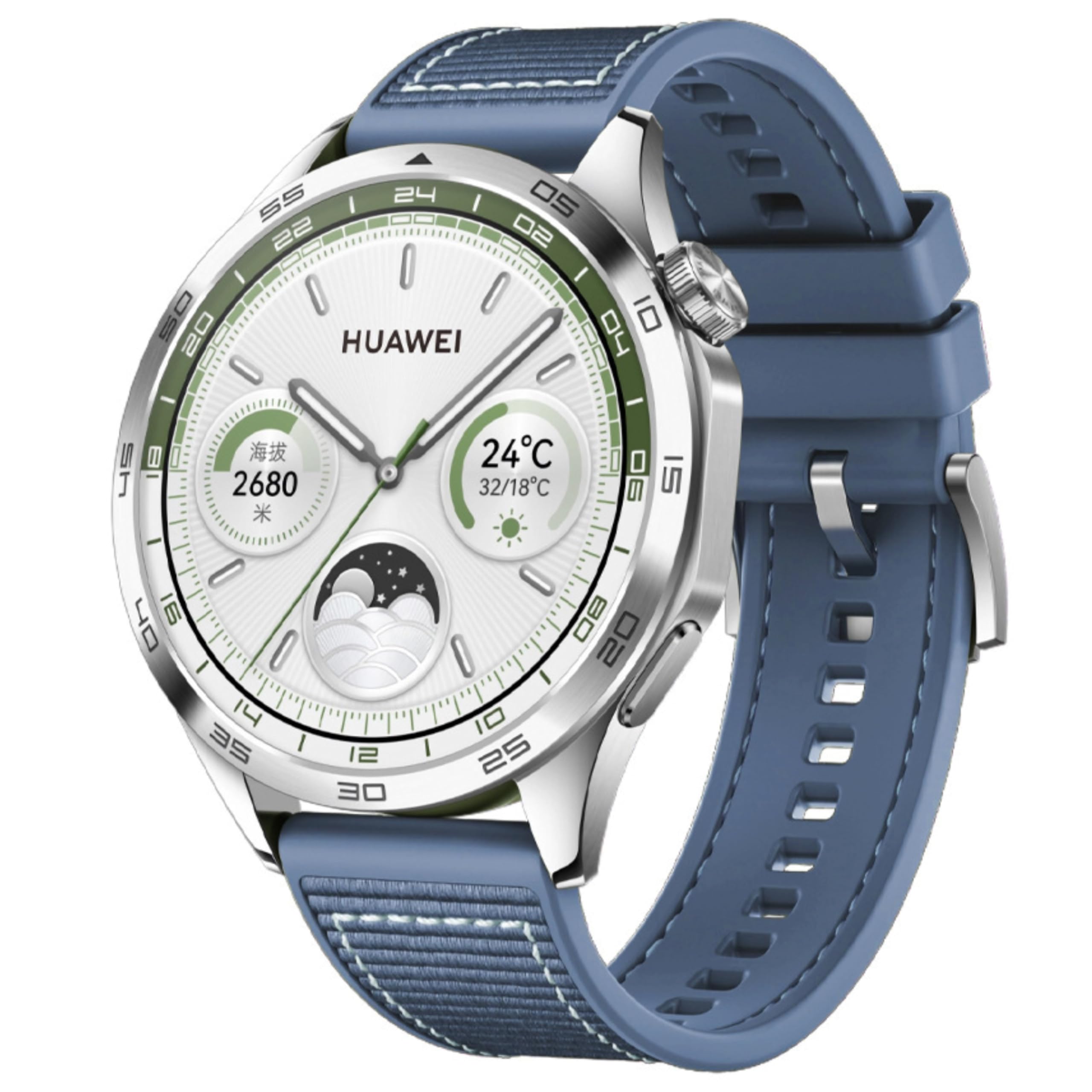 NESLIN Watch Band Compatible with Huawei Watch GT5/GT5 Pro 46mm 2024/GT4/GT3/GT3 Pro/GT2/GT/GT2e/GT Runner/Huawei Watch 4/4 Pro Stap, 22mm Nylon Silicone Composite Material Replacement Strap (Blue)