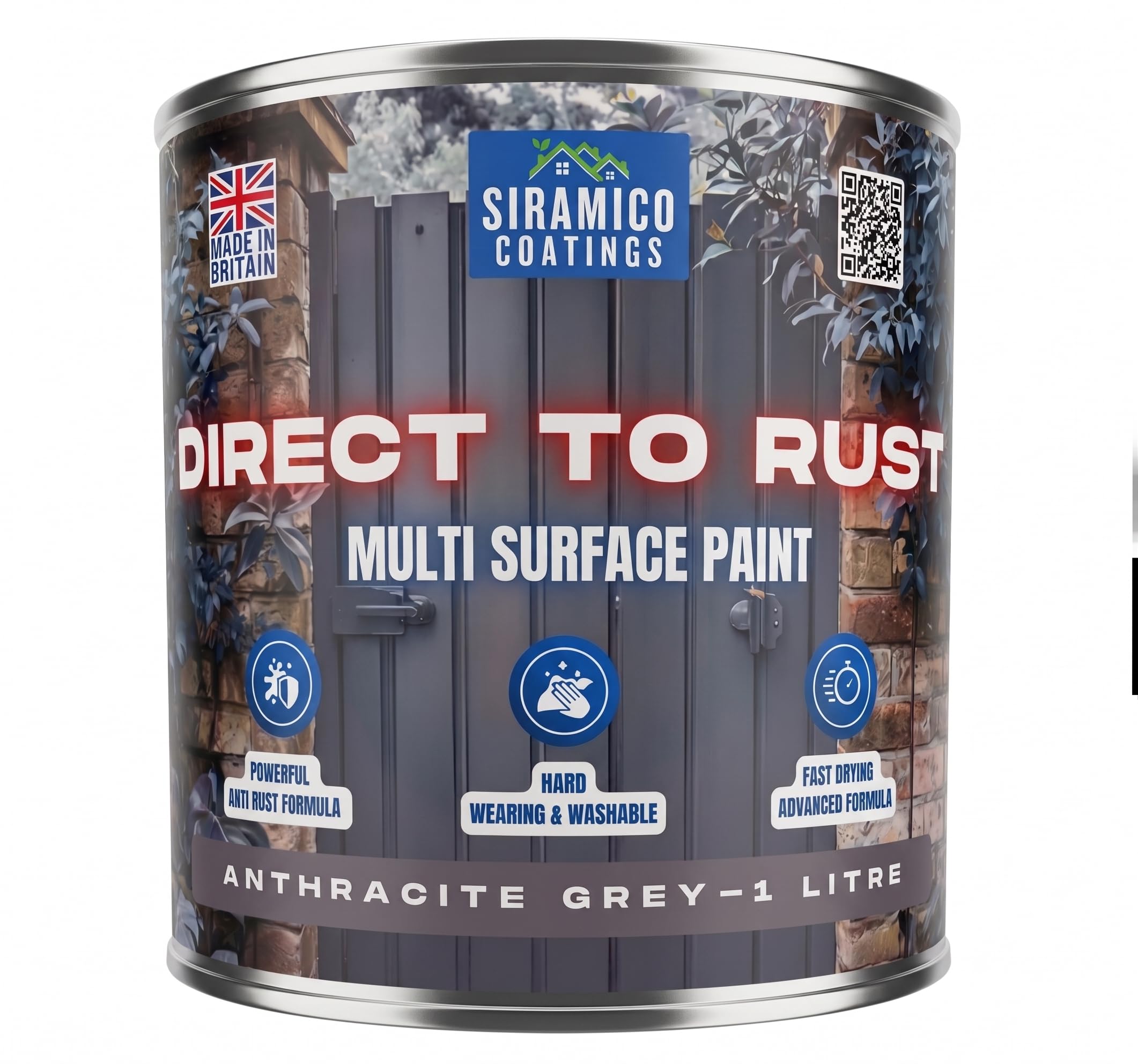 SIRAMICO COATINGS - DIRECT TO RUST - SATIN (ANTRACITE GREY (RAL 7016))