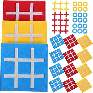 HONMEET 15 Uds Juguete para Juego De Mesa Familiar Ticktacktoe Tablero para Niños Juguete Interactivo Tipo Ticktacktoe Juguetes De Fieltro