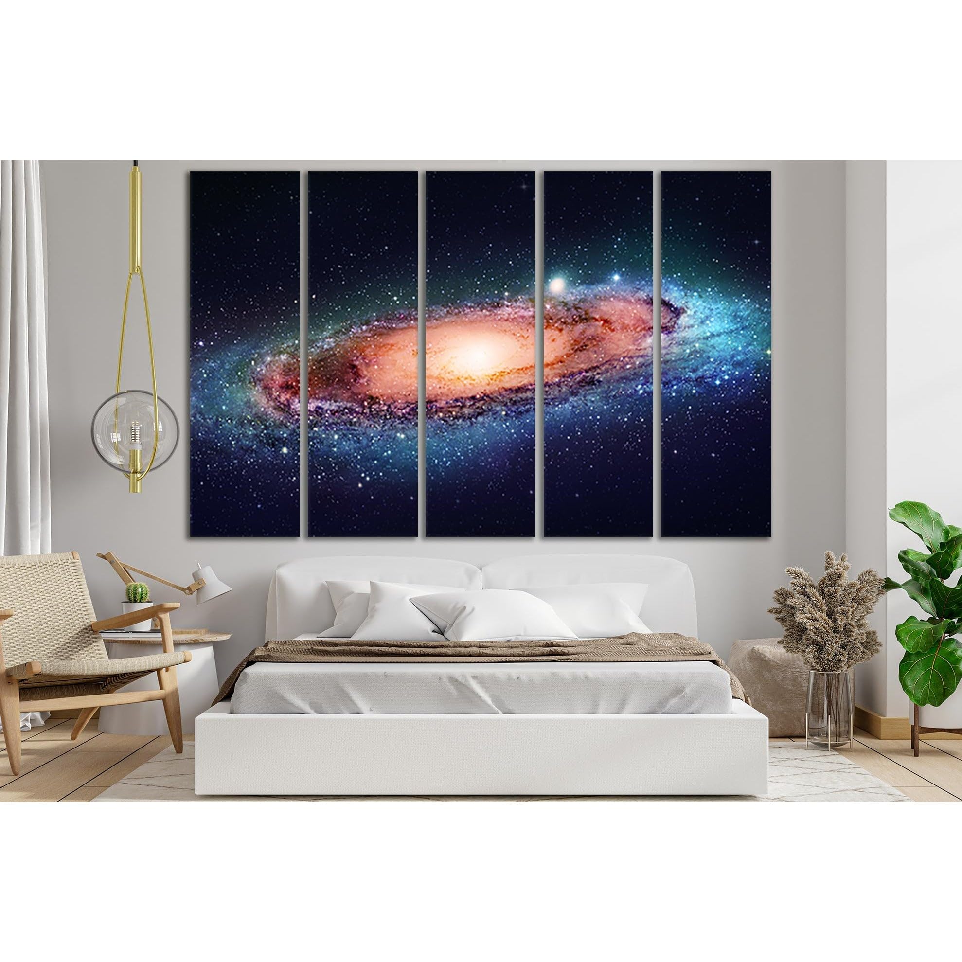 Cuadro de galaxia sobre lienzo en cinco piezas (150 x 100 cm) - Impresión artística moderna 3