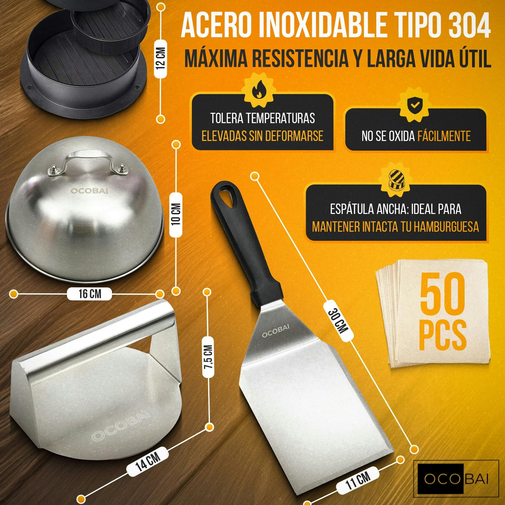 Kit Smash Burger Acciaio Inox: Accessori Professionali Barbecue