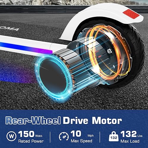 Miniatura 50 de Caroma Patinete eléctrico para niños de 6 a 14 años, motor de 250 W/180 W/150 W y 15 mph, tiempo de conducción de 85 minutos, altura y velocidad