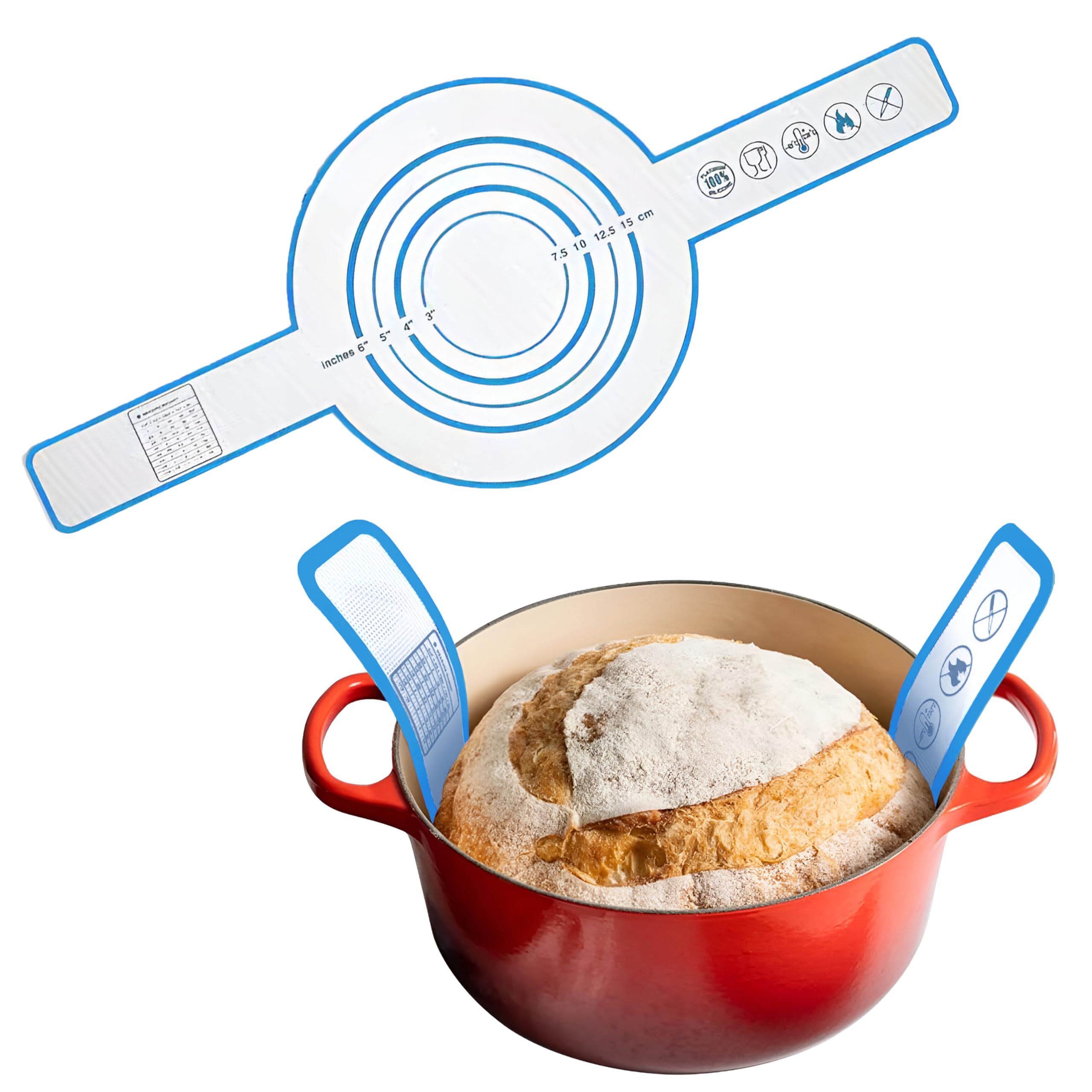 Kraptick Bread Baking Mats with Long Handles, Silicone Sourdough Baking Sling, Silicone Baking Sheet, Silicone Bread Baking Mat, Non-Stick Silicone Baking Mat (Blue) (DMFP588) (B0D6GR2VY5) Amazon Price History, Amazon Price Tracker