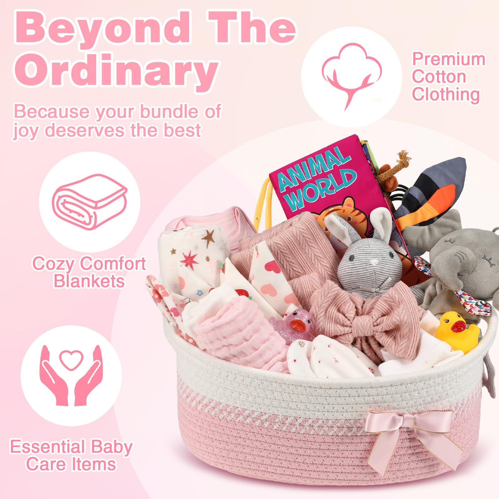 Zopeal 22 cestini regalo per neonata, regali per baby shower, oggetti essenziali