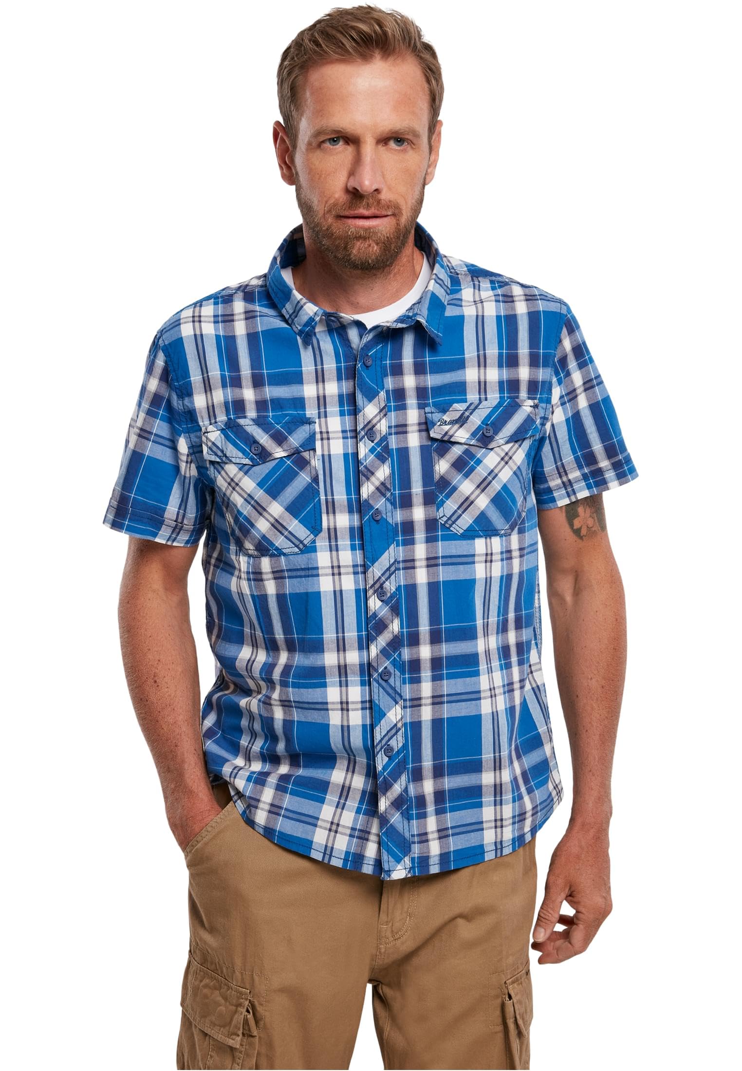 Brandit Roadstar Shirt Short Sleeve, color: blau, size: XXL