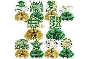 Congratulations Class of 2024 Graduation Decorations in Emerald and Gold