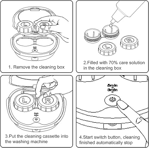 Miniatura 4 de Limpiador de Lentes de Contacto Portátil, Limpieza Ultrasónica con Cargador USB, Espejo, Pinzas, Herramienta Removedora, Estuche para Lentes de