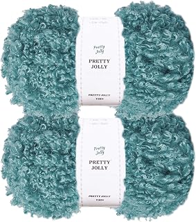 Pretty Jolly Teddyfell-Garn, superweiches, klobiges, flauschiges Kunstfell, Gesamtlänge 2 × 50 m (100 g × 2) – Salbei