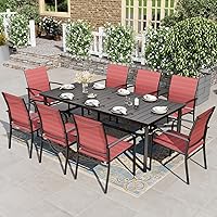 Vista 20 de HERA'S HOUSE Juego de comedor rojo para 4, juego de mesa y sillas de exterior de 5 piezas, 4 sillas de comedor de textileno, mesa de comedor